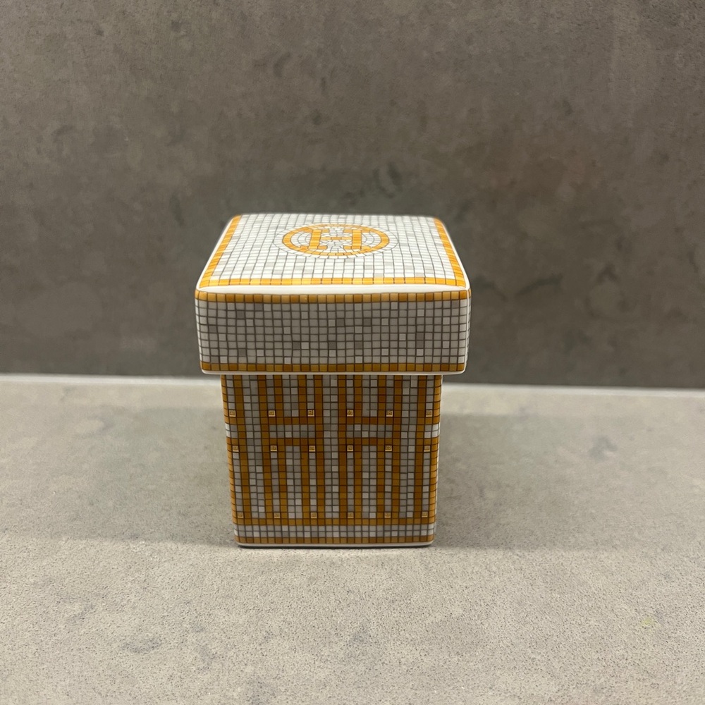 Hermes Gold and White Decorative Box Mosaique au 24 gold box, small - Picture 9 of 10